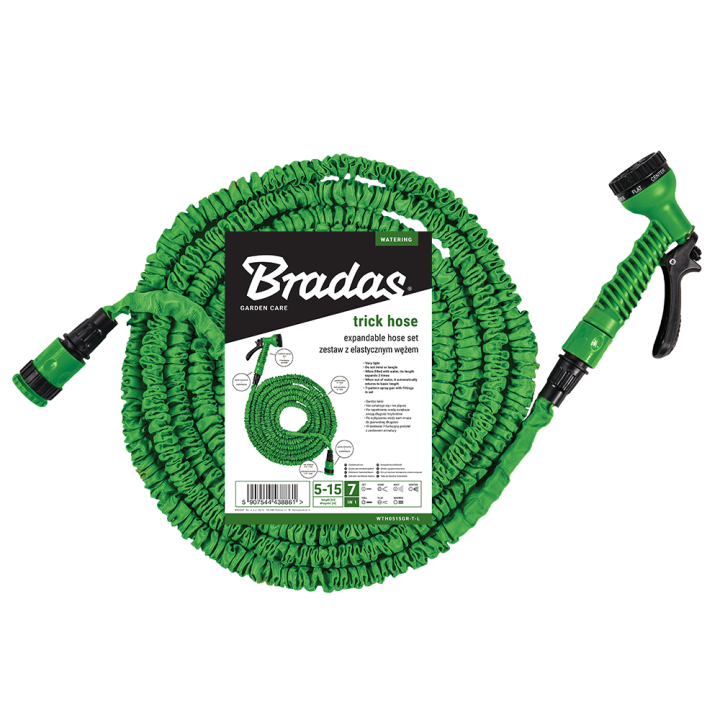 Zestaw ogrodowy TRICK HOSE 5m - 15m (zielony)