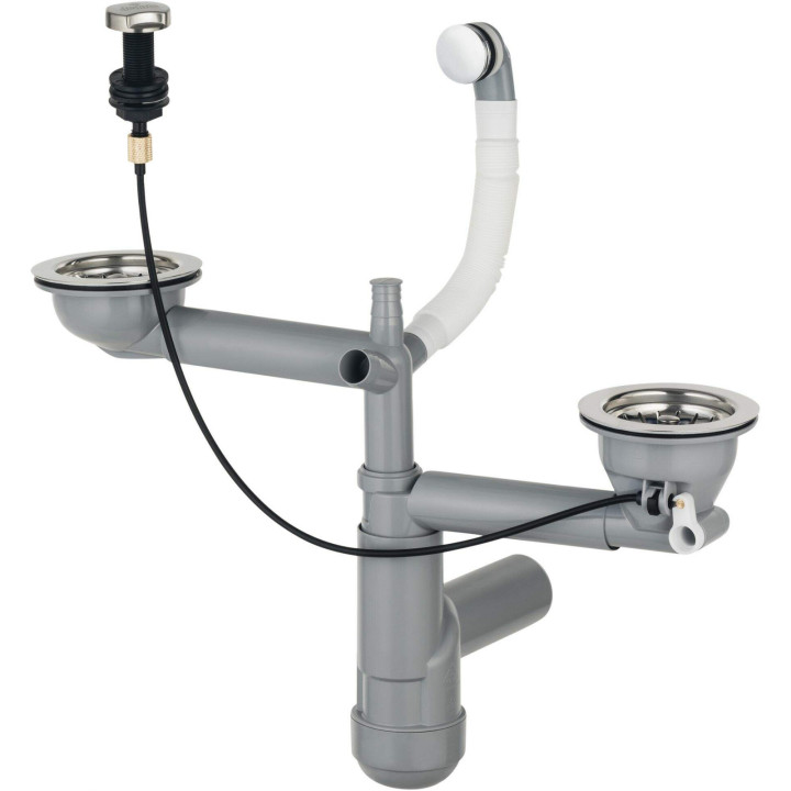 Syfon do zlewozmywaka granitowego 1.5- i 2-komorowego - Space-Saver stal ZXY 9918