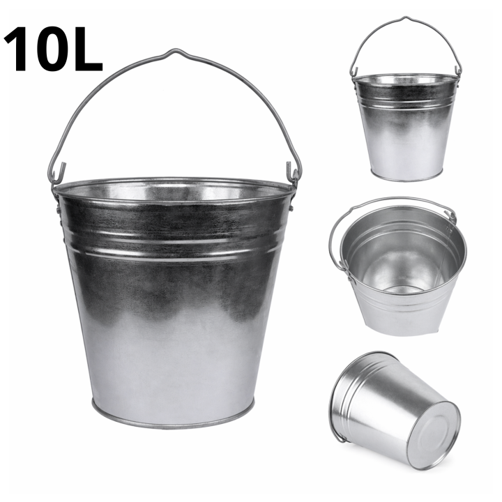 Wiadro 10L ocynkowane metalowe mocne do ogrodu gospodarstwa