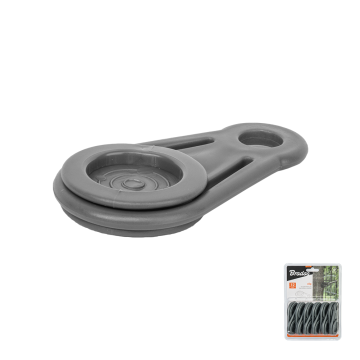 BUNGEE CORD CLIPS klips oczkowy z uchwytem - blister grey