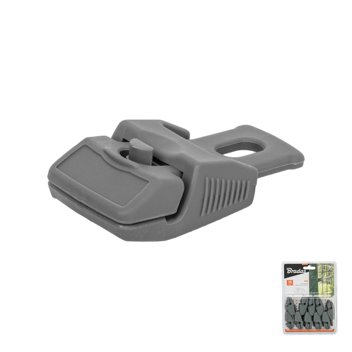 BUNGEE CORD CLIPS klips zaciskowy z uchwytem, grey