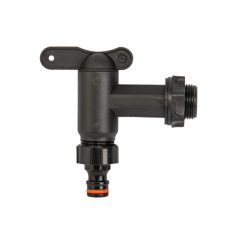 Kran PP z wejściem GZ 3/4", wyjście GZ 3/4" + nypel - czarny