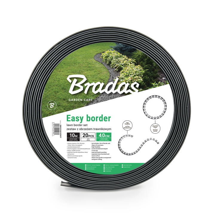 Zestaw z obrzeżem trawnikowym EASY BORDER - 40mm