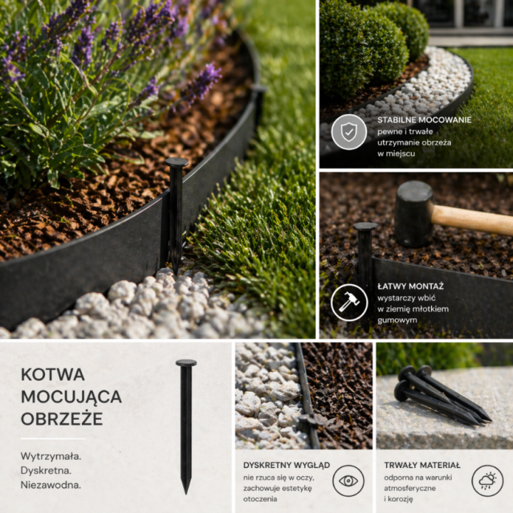 Kotwa mocująca do obrzeży RIM-BORD i EASY BORDER Bradas