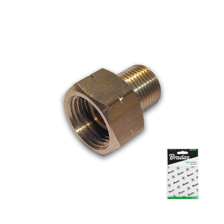 Redukcja dwuczęściowa GW 21,8mm L / GZ 3/8" L MOSIĄDZ