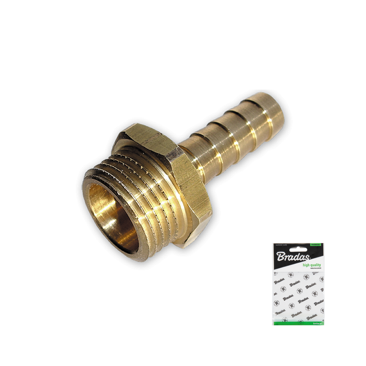 Nypel do węża 9mm, GZ 1/2" MOSIĄDZ