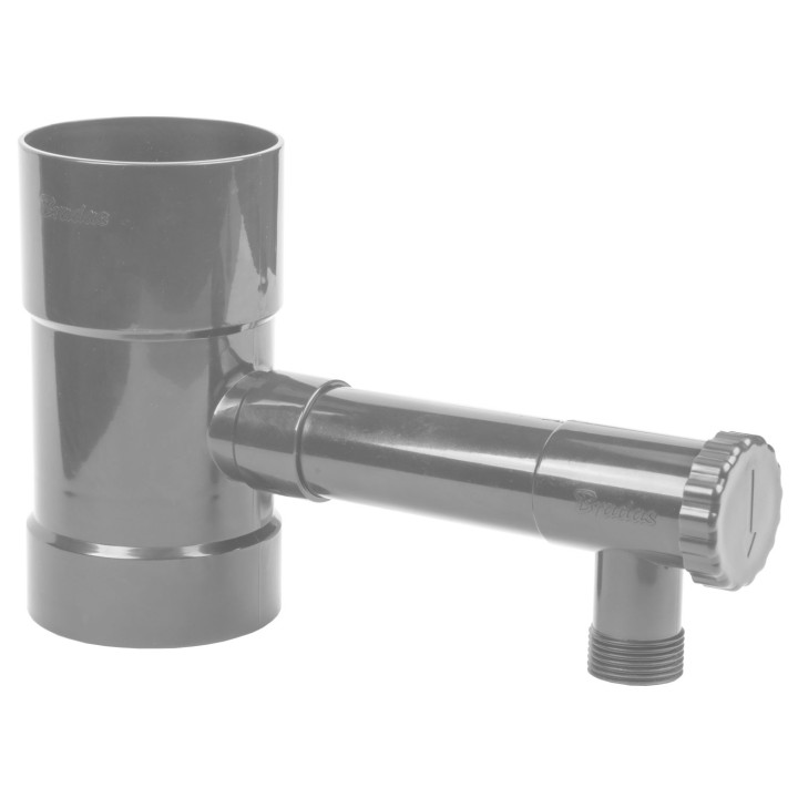 Zbieracz / łapacz wody deszczowej z zaworem - 100mm / GZ1 " SZARY