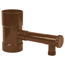 Zbieracz / łapacz wody deszczowej z zaworem - 100mm / GZ 1" - BRĄZOWY