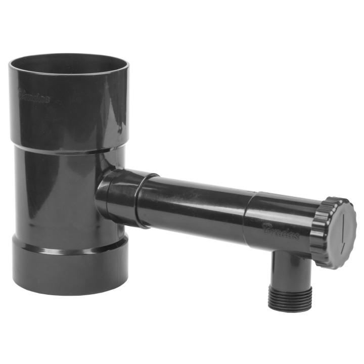 Zbieracz / łapacz wody deszczowej z zaworem - 100mm / GZ 1" - GRAFIT