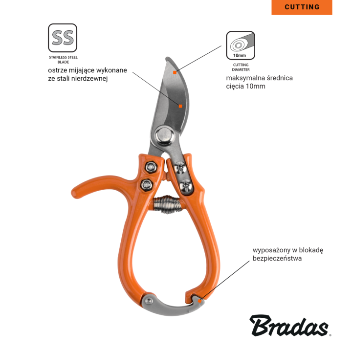 Sekator V-SERIES-D ostrze mijające, stal Stainless Steel SS