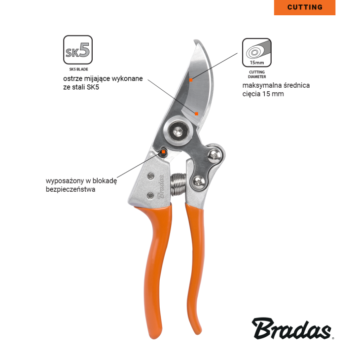Sekator V-SERIES-P ostrze mijające, stal SK5