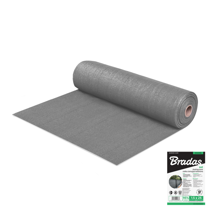 Siatka cieniująco-osłonowa 95%,1,5x25m, 160g - szare
