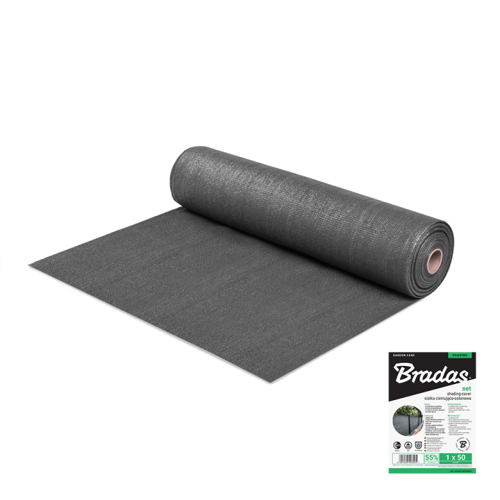Siatka cieniująco-osłonowa 55%, 1x25m, 60g - szara