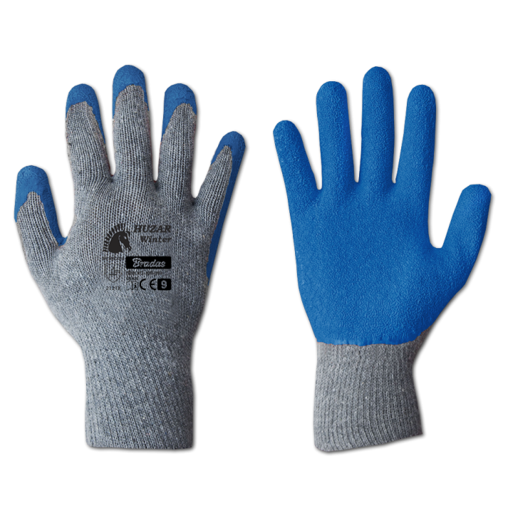 Rękawice ochronne HUZAR WINTER lateks, rozmiar 10, blister