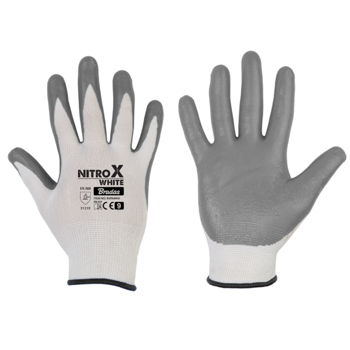 Rękawice ochronne NITROX WHITE nitryl, rozmiar 9