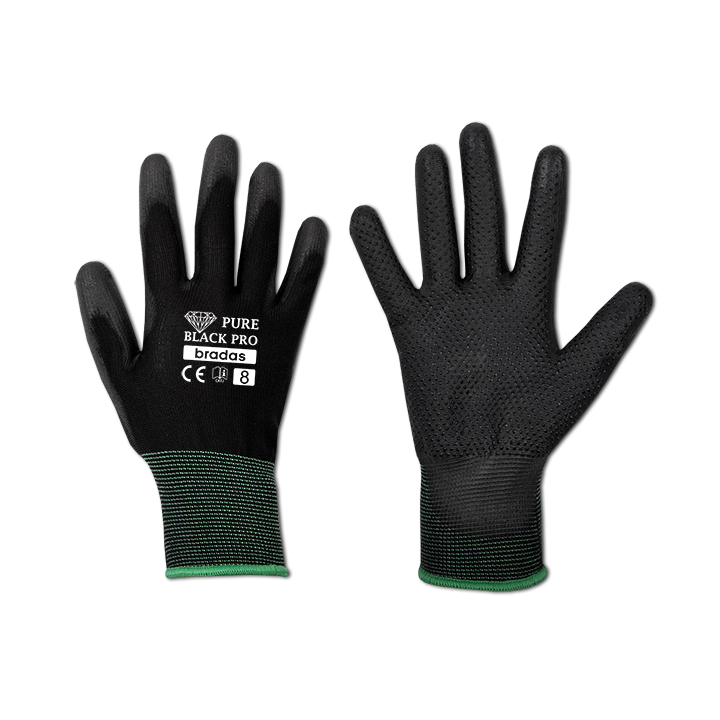 Rękawice ochronne PURE BLACK PRO poliuretan, rozmiar 11