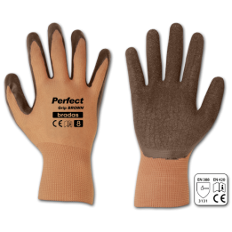 Rękawice ochronne PERFECT GRIP BROWN lateks, rozmiar 10
