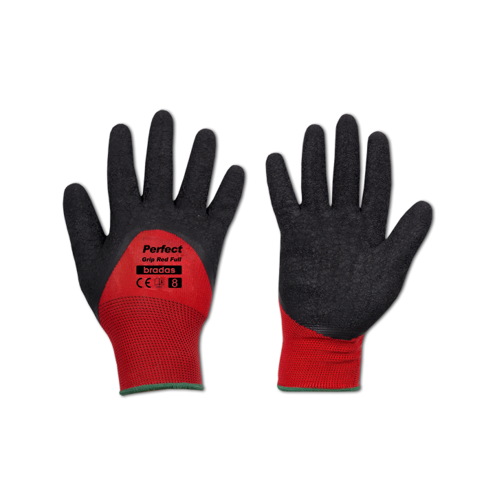 Rękawice ochronne PERFECT GRIP RED FULL lateks, rozmiar 9