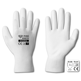 Rękawice ochronne PURE WHITE poliuretan, rozmiar 9