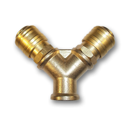 Dwójnik GW 3/8" + 2 szybkozłącza