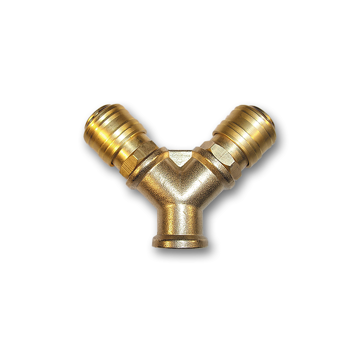 Dwójnik GW 3/8" + 2 szybkozłącza