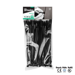 Taśma kablowa 2,5 x 100mm UV BLACK