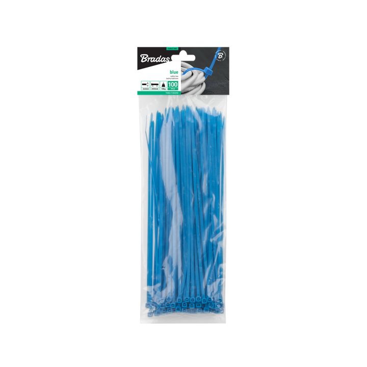 Taśma kablowa 3,6 x 200mm BLUE 100 szt.