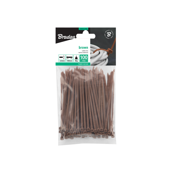 Taśma kablowa 2,5 x 150mm BROWN 100 szt.