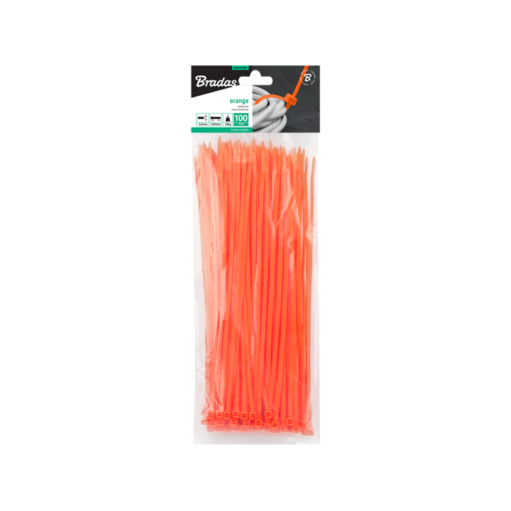 Taśma kablowa 3,6 x 150mm ORANGE 100 szt.