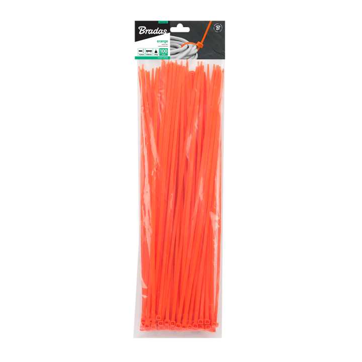 Taśma kablowa 4,8 x 300mm ORANGE 100 szt.