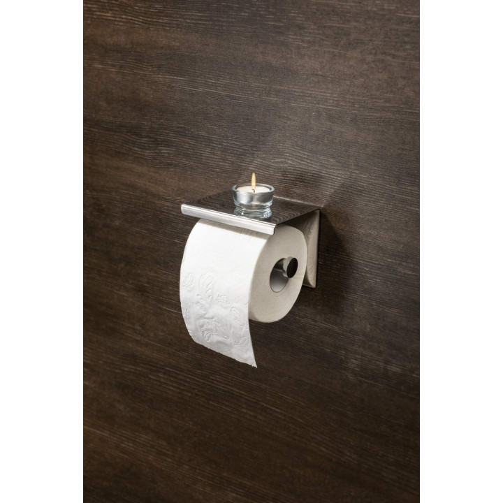 Uchwyt na papier toaletowy ścienny - z półką chrom ADR 0221
