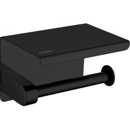 Uchwyt na papier toaletowy ścienny - z półką nero ADR N221