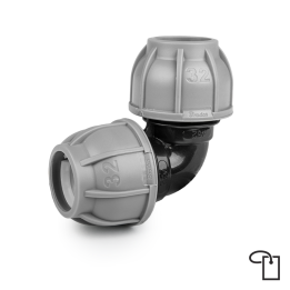 PN10 Kolanko do rur PE 32mm - metka
