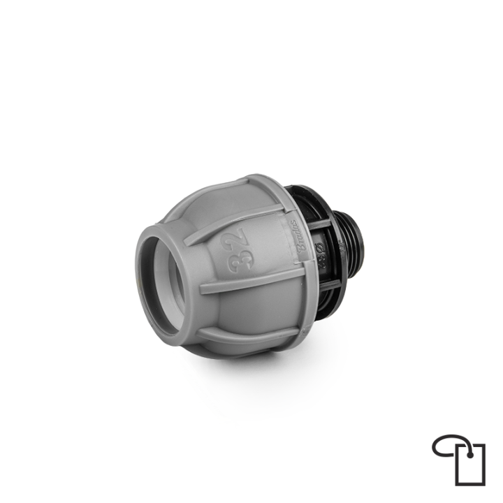 PN10 Łącznik do rur PE 25mm / GZ3/4" - metka
