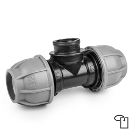 PN10 Trójnik do rur PE 32mm / GW 1" - metka