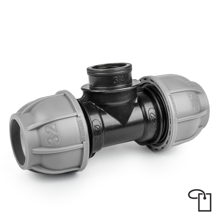 PN10 Trójnik do rur PE 32mm / GW 1" - metka