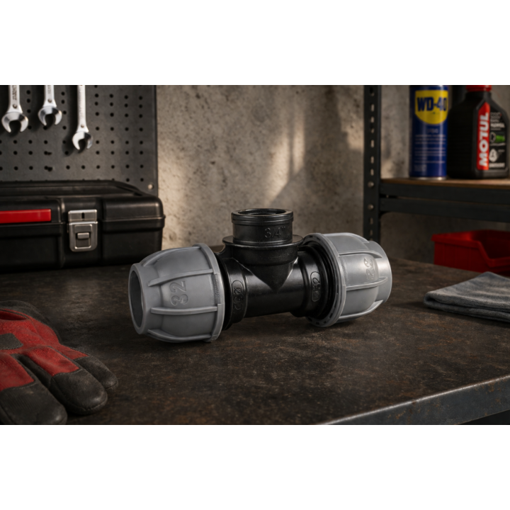 Trójnik do rur PE 25 mm GW 1/2" PN10 system nawadniania