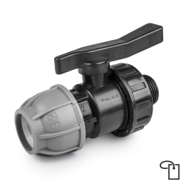 PN10 Zawór do rur PE 32mm / GZ1" - metka