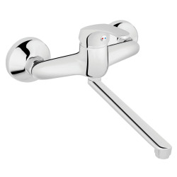 BASIC BATERIA ZLEWOZMYWAKOWA ŚCIENNA, CHROM