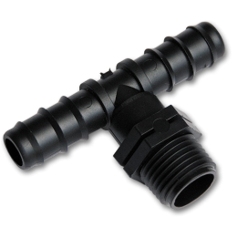 Trójnik GZ 1/2", 2x wtyk na wąż 20mm