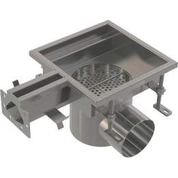 Przemysłowy odpływ punktowy z wpustem szczelinowym 250×250, stal nierdzewna AISI 316L