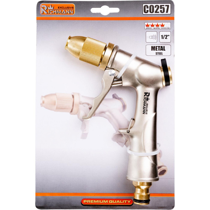 PISTOLET ZRASZAJĄCY REGULOWANY 1/2' METALOWY