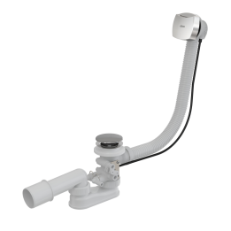 Syfon wannowy do wanien z hydromasażem, korek automatyczny, chrom
