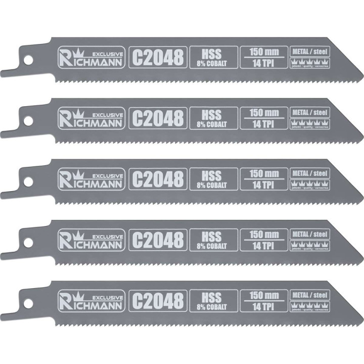 BRZESZCZOT DO PIŁY SZABLASTEJ DO METALU 150MM,HSS-KOBALT,14 TPI, 5 SZT/OPAK.