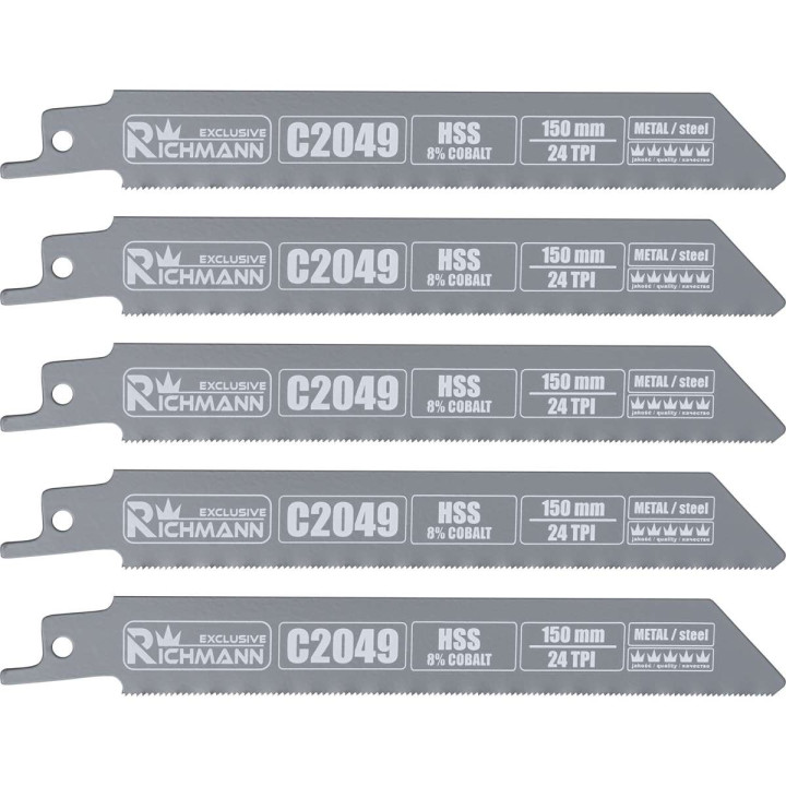 BRZESZCZOT DO PIŁY SZABLASTEJ DO METALU 150MM,HSS-KOBALT,24 TPI, 5 SZT/OPAK.