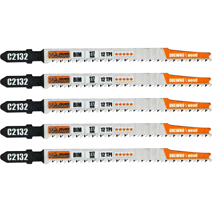 BRZESZCZOT DO WYRZ. DREWNO "T" BIM 117MM,12 TPI,SUPER CZYSTE CIĘCIE (T308BF) 5 SZT/OPAK.