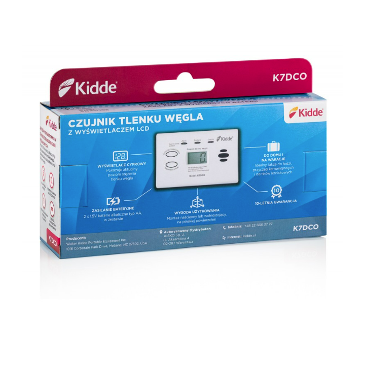 Czujnik tlenku węgla z wyświetlaczem KIDDE K7DCO