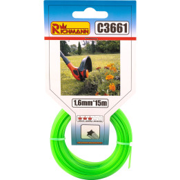 Żyłka do kosy gwiazdka 1,6 mm / 15 m, nylonowa do podkaszarki