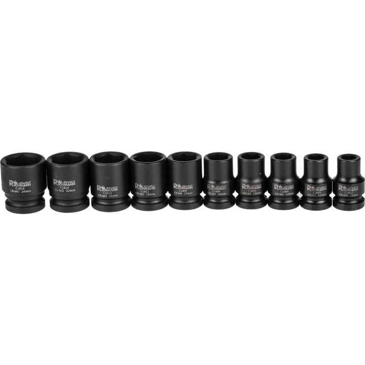 ZESTAW NASADEK UDAR. 1/2' 10-24 MM 10 ELEM.