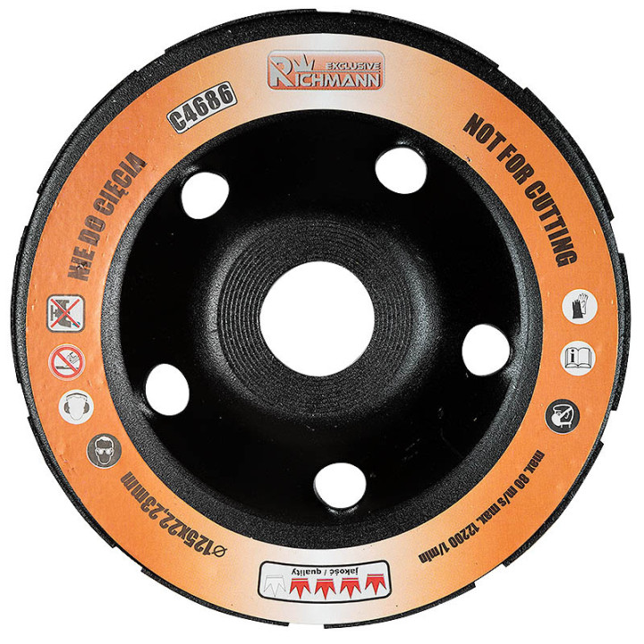 TARCZA DIAM. DO SZLIF. BETONU PODWÓJNY SEGMENT 125 MM